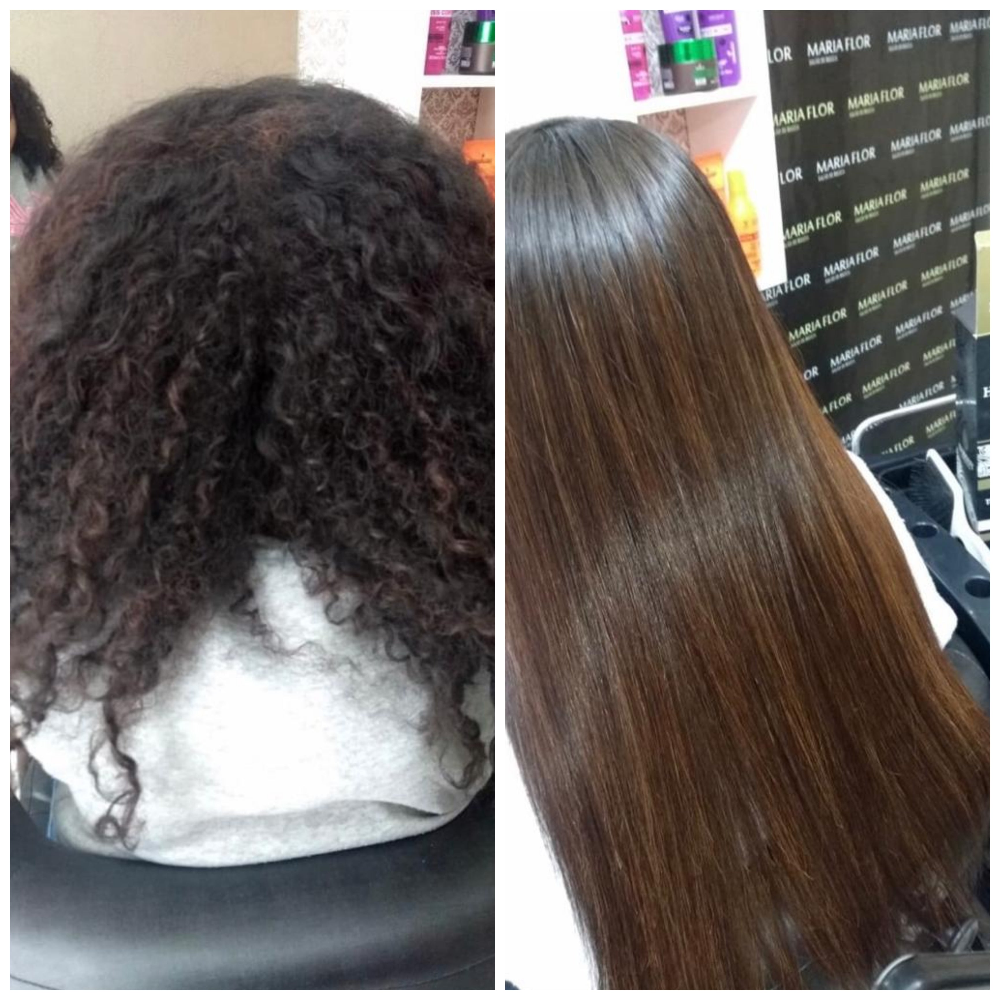 a before-and-after comparison of a keratin hair treatment   | areen1