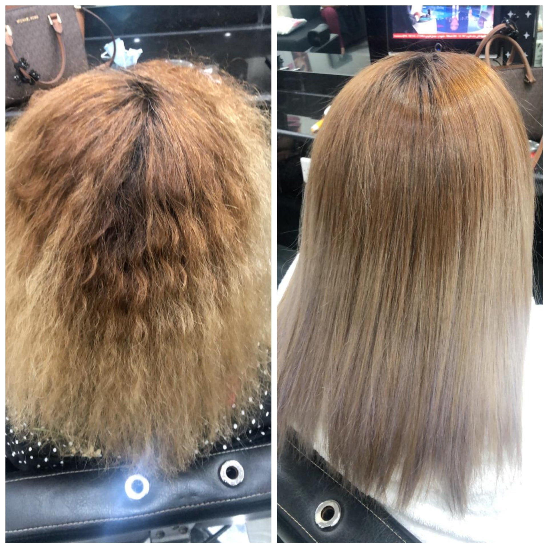 hair transformation, specifically a before and after  | areen1
